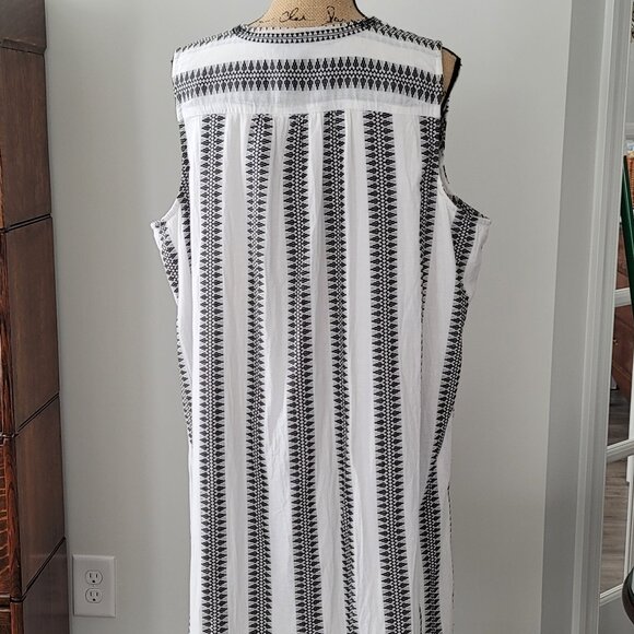 New Directions Curvy White & Black Sleeveless Dress 1X Lined - Picture 3 of 12